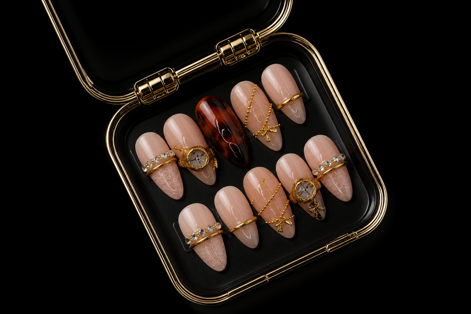 "Gold Lace Nails" Nagelset