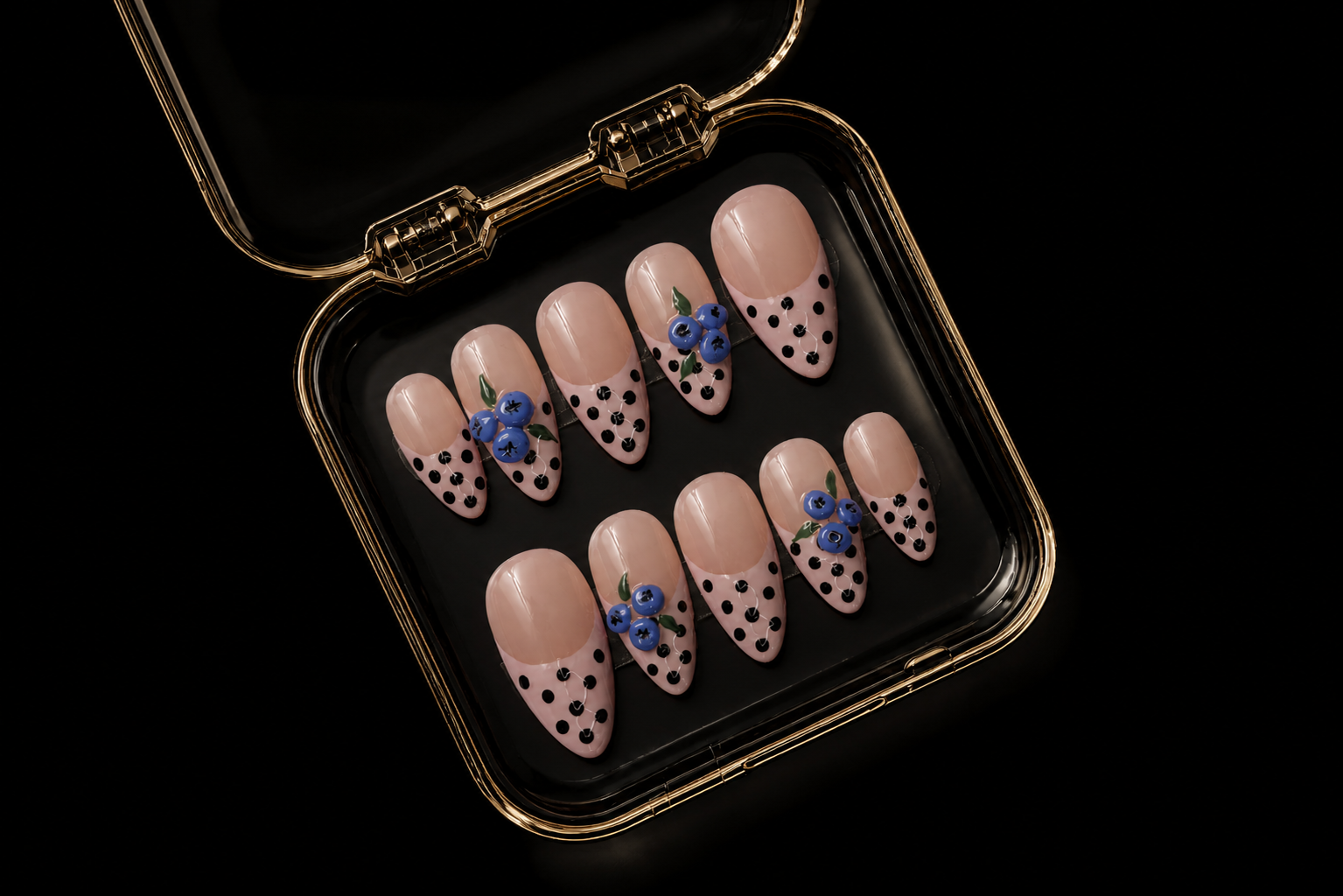 "Polka Blueberry" Nagelset